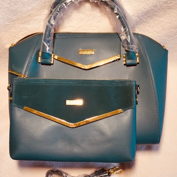 Joy andIman leather handbag NWOT BeautifulTeal/Jade color! - Picture 3 of 5